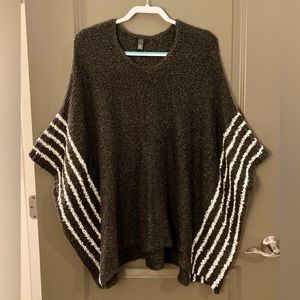 Blue with White Stripes Poncho